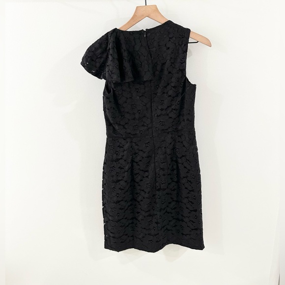 Trina Trina Turk Kirei Ruffle Front Lace Dress Black Size 6 - Picture 6 of 6